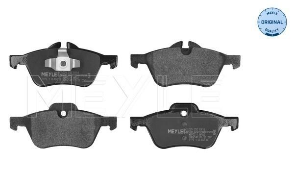 025 232 8118 MEYLE Brake pad set MINI ORIGINAL Quality, Front Axle, prepared for wear indicator, with anti-squeak plate