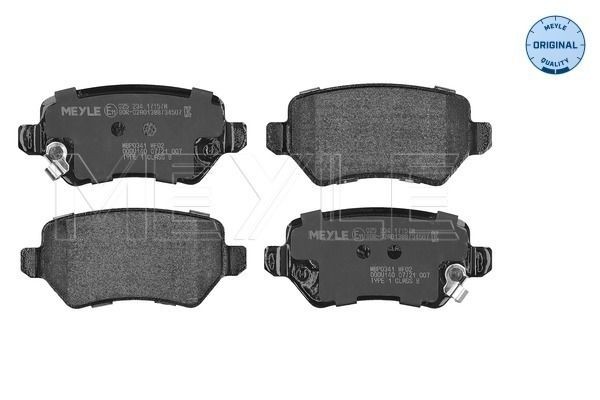 23417 MEYLE ORIGINAL Quality, Rear Axle, with acoustic wear warning, with anti-squeak plate Height: 42,5mm, Width: 95,5mm, Thickness: 15,2mm Brake pads 025 234 1715/W buy