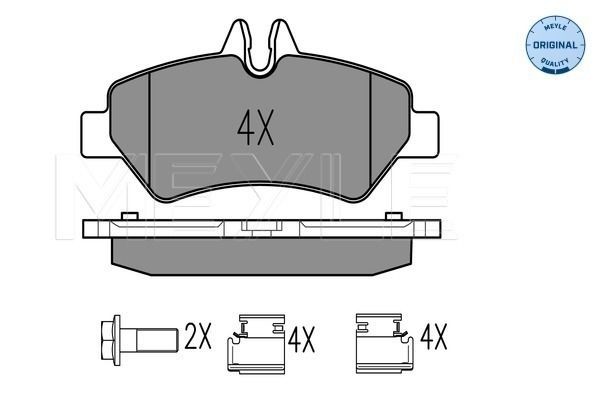 MEYLE 025 291 9019 Brake pad set ORIGINAL Quality, Rear Axle, prepared for wear indicator, with anti-squeak plate