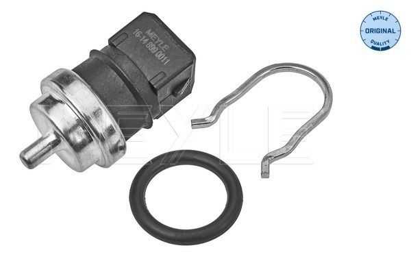 Coolant temperature sensor MEYLE ORIGINAL Quality, black, with retaining spring, with seal ring - 16-14 899 0011