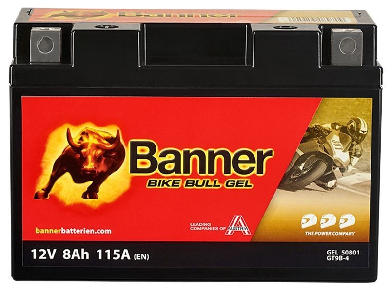 508 01 BannerPool 12V 8Ah 115A B00 Gel Battery, Increased cycle stability, Increased shock resistance, Maintenance free, Leak-proof Cold-test Current, EN: 115A, Voltage: 12V, Terminal Placement: 1 Starter battery 023508010101 buy