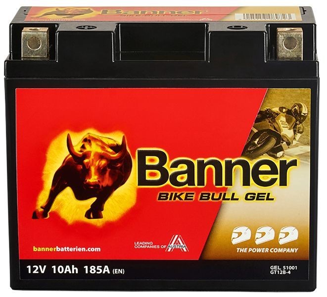 510 01 BannerPool 12V 10Ah 190A B00 Gel Battery, Increased cycle stability, Increased shock resistance, Maintenance free, Leak-proof Cold-test Current, EN: 190A, Voltage: 12V, Terminal Placement: 1 Starter battery 023510010101 buy