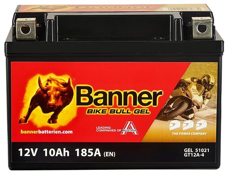 YAMAHA TMAX Batterie 12V 10Ah 165A B00 Gel-Batterie, erhöhte Zyklenfestigkeit, erhöhte Rüttelfestigkeit, wartungsfrei, auslaufsicher BannerPool 023510210101
