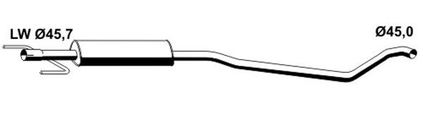 VEGAZ OS-516ERNS Opel ASTRA 2004 Exhaust middle section