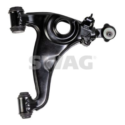 SWAG 10 73 0009 Suspension arm with bearing(s), Front Axle Right, Lower, Control Arm, Sheet Steel