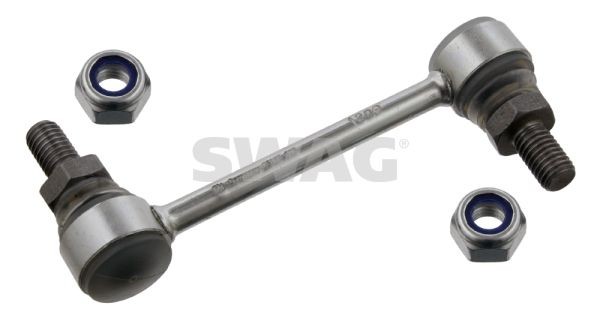SWAG 10 79 0004 Anti-roll bar link Rear Axle Left, Rear Axle Right, 108mm, M10 x 1,5 , with self-locking nut, Steel