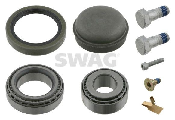 SWAG 10 90 5416 Wheel bearing kit Front Axle Left, Front Axle Right, with shaft seal, with bolts/screws, 68 mm, Tapered Roller Bearing