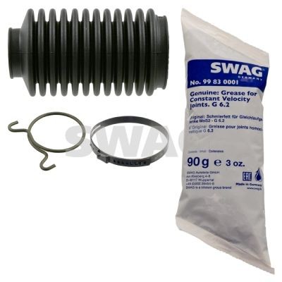 SWAG 30 80 0063 Bellow Set, steering Rubber, with grease, with clamps