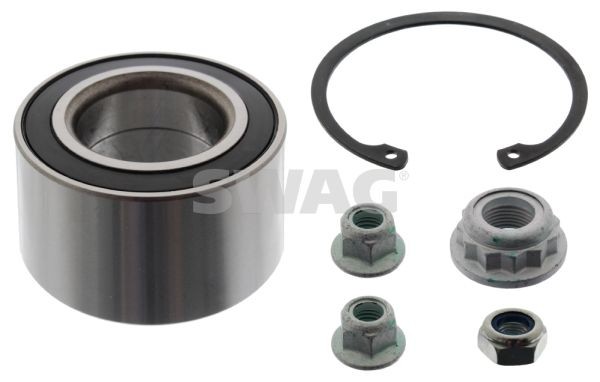 30 91 4250 SWAG Wheel bearings JEEP with axle nut, with retaining ring, 74 mm, Angular Ball Bearing
