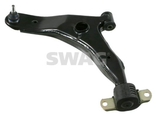 SWAG 55 92 2740 Suspension arm with holder, with ball joint, with bearing(s), Front Axle Left, Lower, Control Arm, Sheet Steel