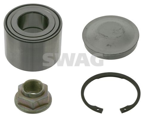 60 92 2864 SWAG Wheel bearings NISSAN Rear Axle Left, Rear Axle Right, with grease cap, with screw, with retaining ring, 68 mm, Tapered Roller Bearing