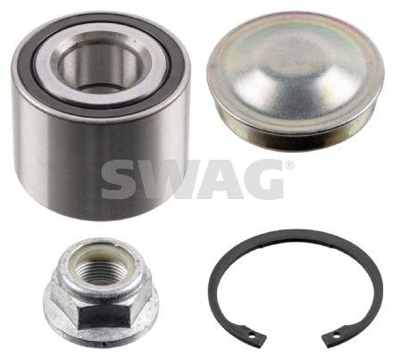 60 93 0545 SWAG Wheel bearings RENAULT Rear Axle Left, Rear Axle Right, with grease cap, with retaining ring, 55 mm, Tapered Roller Bearing