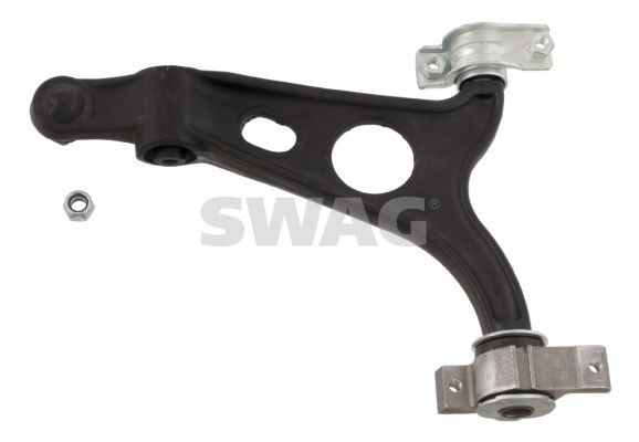 SWAG 74 73 0007 Suspension arm with lock nuts, with holder, with ball joint, with bearing(s), Front Axle Left, Lower, Control Arm, Cast Steel