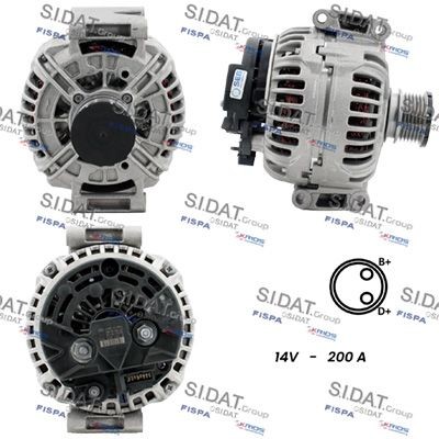 SIDAT A12BH0561 Lichtmaschine für MERCEDES-BENZ AXOR 2 LKW in Original Qualität