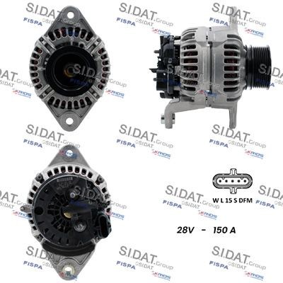 SIDAT A24BH0170 Alternator 24V, 150A, B+ M8, Ø 83 mm