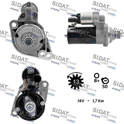 SIDAT S12BH0925 Starter motor 02Z 911 023RX