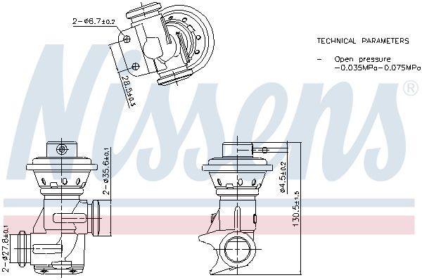 NISSENS without EGR cooler Exhaust gas recirculation valve 98496 buy