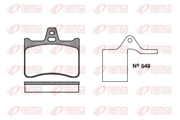 REMSA 0088.10 Brake pad set Rear Axle, with adhesive film, with accessories