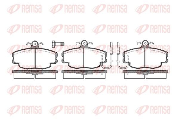 PCA014102 REMSA Front Axle, incl. wear warning contact, with adhesive film, with bolts/screws, with accessories, with spring Height: 63,4mm, Thickness: 18mm Brake pads 0141.02 buy