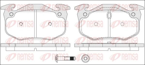 REMSA 0144.70 Brake pad set Rear Axle, with adhesive film, with bolts/screws, with accessories