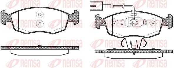 REMSA 0172.52 Kit pastiglie freni Assale anteriore, Con contatto segnalazione usura, con foglio adesivo, con accessori, con molla