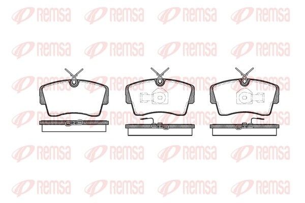 PCA017300 REMSA Front Axle, with adhesive film, with accessories, with spring Height: 60mm, Thickness 1: 17,2mm, Thickness 2: 18mm Brake pads 0173.00 buy