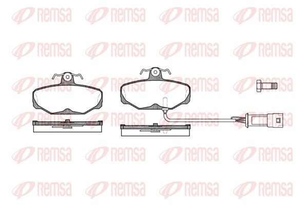 REMSA 0205.02 Brake pad set Rear Axle, incl. wear warning contact, with bolts/screws, with accessories, with spring