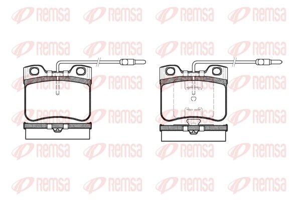 REMSA 0247.14 Brake pad set Front Axle, incl. wear warning contact, with adhesive film, with accessories, with spring