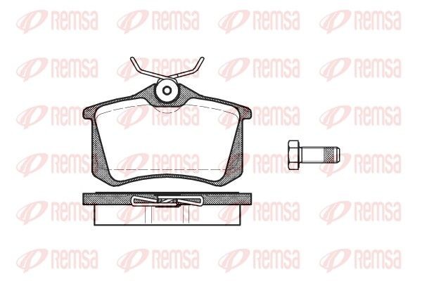 PCA026301 REMSA Rear Axle, with adhesive film, with bolts/screws, with accessories, with spring Height: 52,9mm, Thickness: 17mm Brake pads 0263.01 buy