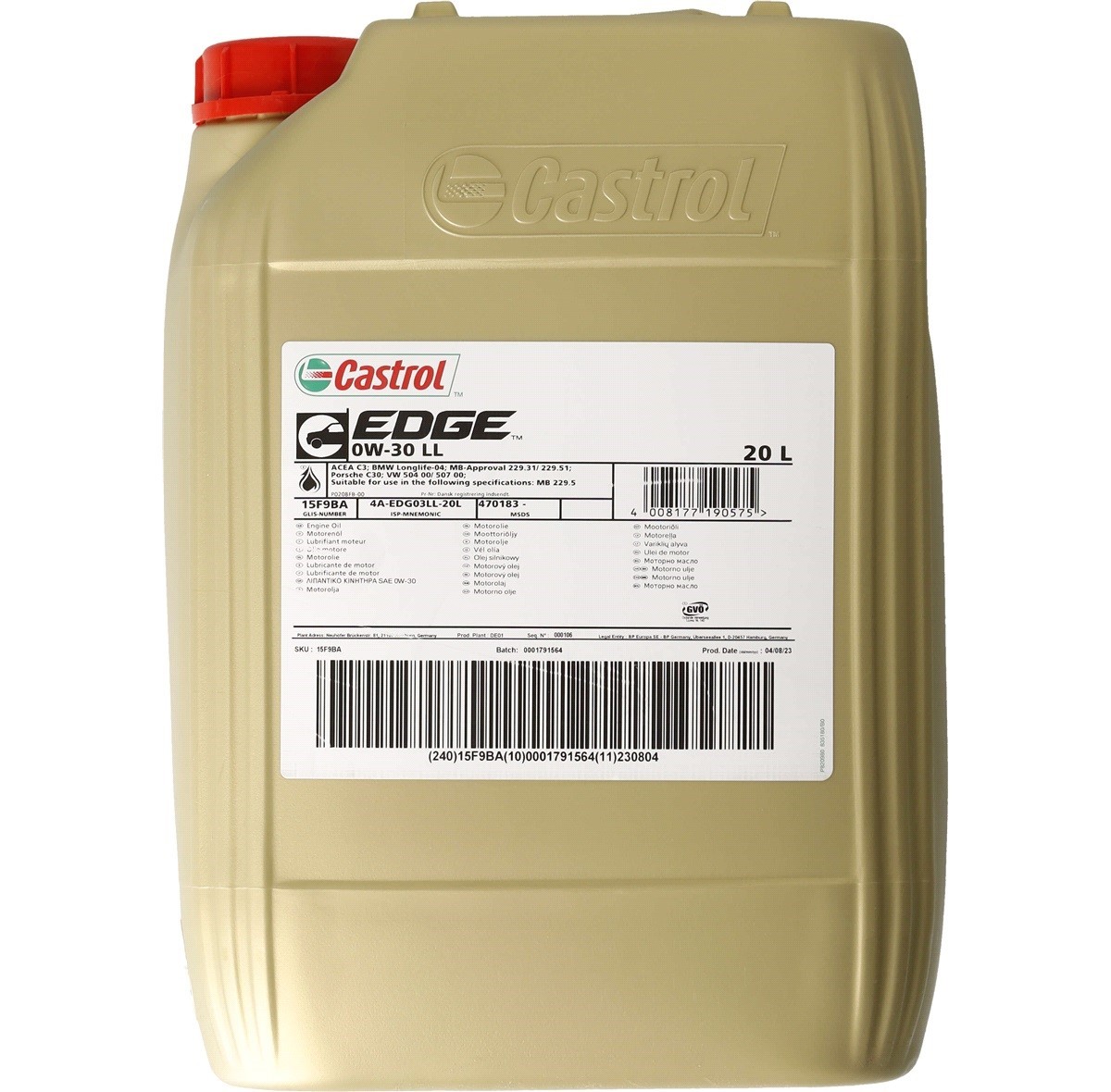 Car oil 0W-30 longlife diesel - 15F9BA CASTROL EDGE, LL