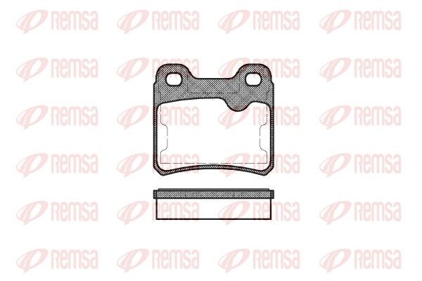 REMSA 0282.10 Brake pad set Rear Axle, with adhesive film, with accessories