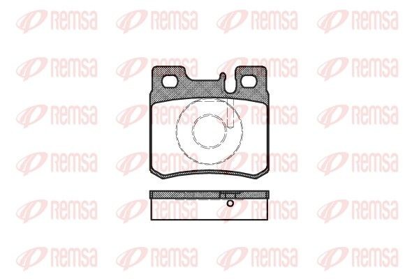 REMSA 0282.20 Brake pad set Rear Axle, prepared for wear indicator, with adhesive film, with accessories