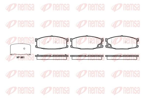 PCA028310 REMSA Front Axle, with adhesive film, with accessories Height: 53,5mm, Thickness 1: 17,5mm, Thickness 2: 17,8mm Brake pads 0283.10 buy