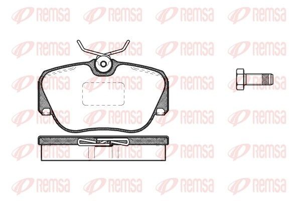 PCA028400 REMSA Front Axle, with adhesive film, with bolts/screws, with accessories, with spring Height: 53,1mm, Thickness: 17,8mm Brake pads 0284.00 buy