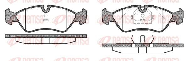 PCA028610 REMSA Front Axle, prepared for wear indicator, with adhesive film, with accessories, with spring Height: 52,8mm, Width: 156,4mm, Thickness 1: 17,3mm, Thickness 2: 18,1mm Brake pads 0286.10 buy
