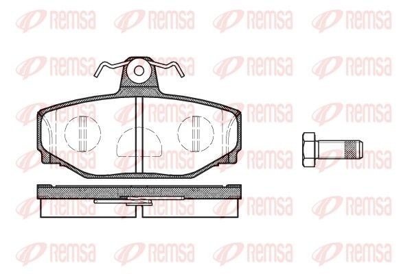 REMSA 0297.10 Brake pad set Rear Axle, with adhesive film, with bolts/screws, with accessories, with spring
