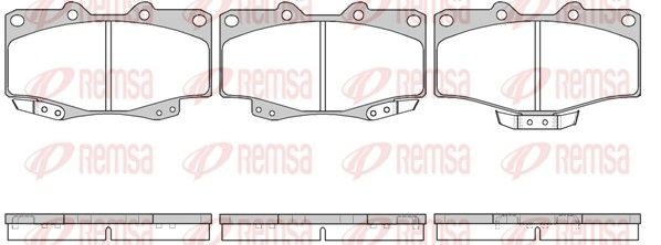 PCA031504 REMSA Front Axle, incl. wear warning contact, with adhesive film, with accessories Height 1: 64,5mm, Height 2: 73,5mm, Thickness: 15mm Brake pads 0315.04 buy