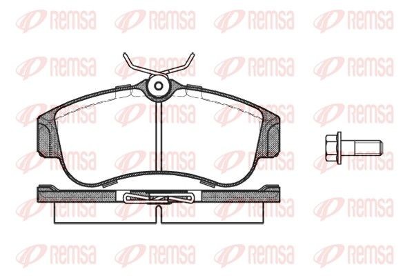 REMSA 0320.00 Brake pad set Front Axle, with adhesive film, with bolts/screws, with accessories, with spring