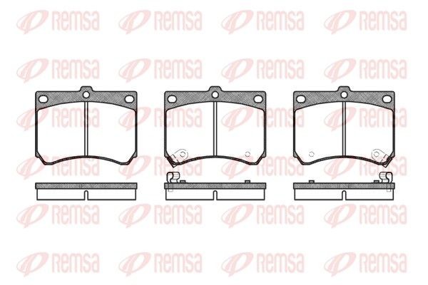 REMSA 0333.02 Brake pad set Front Axle, incl. wear warning contact, with adhesive film, with accessories