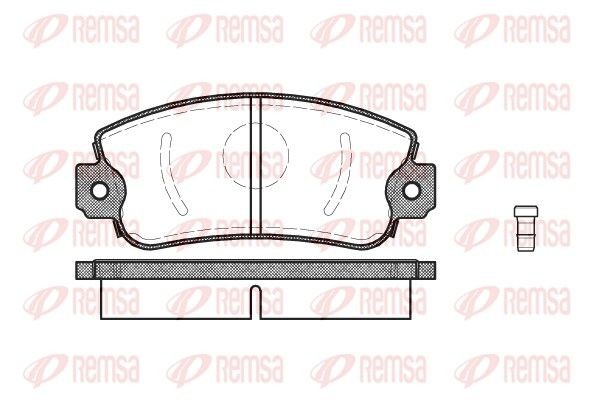 REMSA 0372.02 Brake pad set Front Axle, incl. wear warning contact, with adhesive film, with accessories, with spring