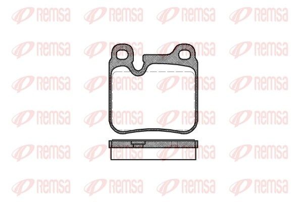 0374.00 REMSA Brake pad set PORSCHE Rear Axle, prepared for wear indicator, with adhesive film, with accessories