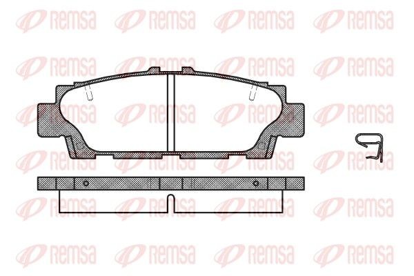 0376.00 REMSA Brake pad set LEXUS Rear Axle, incl. wear warning contact, with accessories, with spring