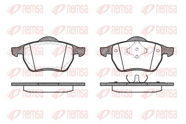 REMSA 0390.00 Brake pad set Front Axle, with adhesive film, with accessories, with spring