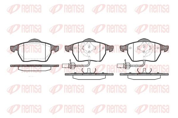 PCA039022 REMSA Front Axle, incl. wear warning contact, with adhesive film, with accessories, with spring Height: 74,2mm, Thickness 1: 20,3mm, Thickness 2: 19,5mm Brake pads 0390.22 buy