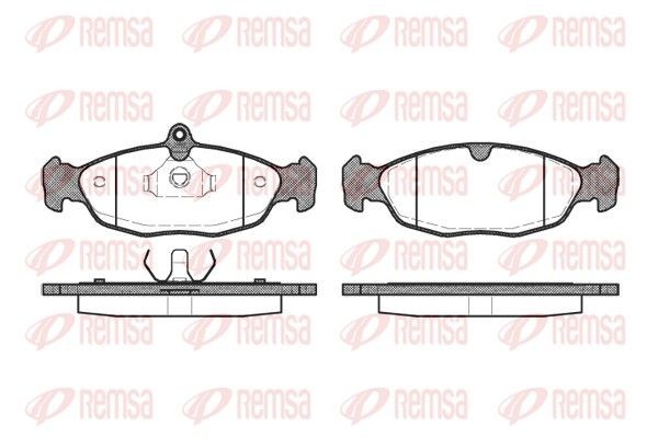 PCA039320 REMSA Front Axle, with adhesive film, with accessories, with spring Height 1: 48,3mm, Height 2: 58,1mm, Thickness 1: 16,5mm, Thickness 2: 17,3mm Brake pads 0393.20 buy