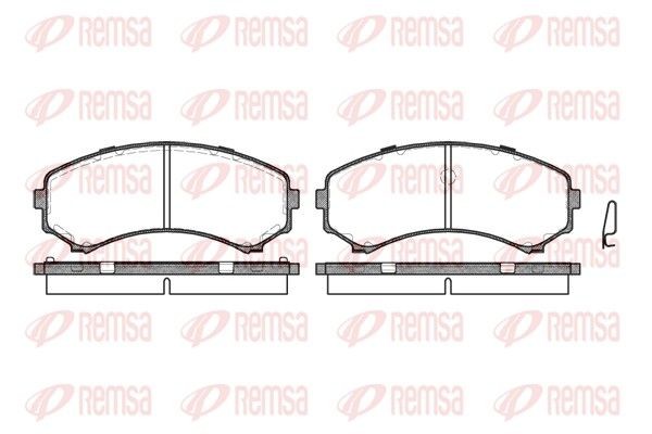 REMSA 0396.00 Brake pad set Front Axle, incl. wear warning contact, with adhesive film, with accessories, with spring