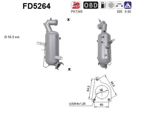 Opel ZAFIRA Diesel particulate filter AS FD5264 cheap