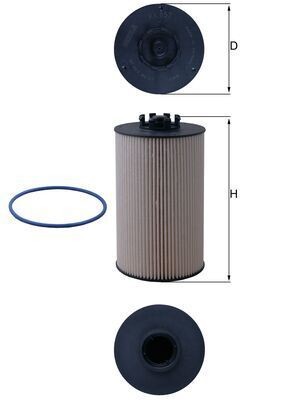 72551991 MAHLE ORIGINAL Filter Insert Height: 177,2mm Inline fuel filter KX 657D buy