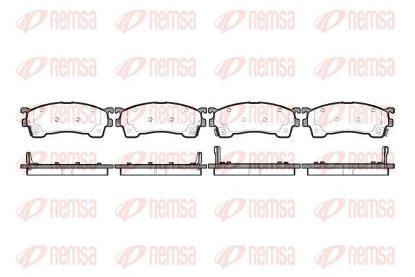 REMSA 0415.04 Brake pad set Front Axle, incl. wear warning contact, with adhesive film, with accessories