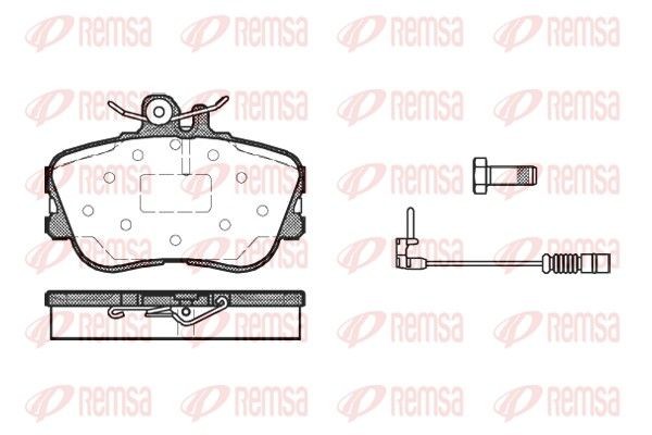 PCA044502 REMSA Front Axle, incl. wear warning contact, with adhesive film, with bolts/screws, with accessories, with spring Height: 74,8mm, Thickness: 20mm Brake pads 0445.02 buy